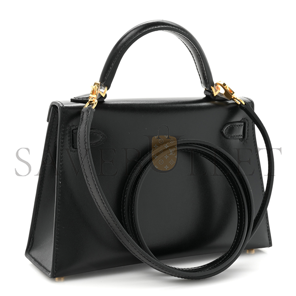 H**mes box mini kelly ii sellier black (19*12*5.5cm)